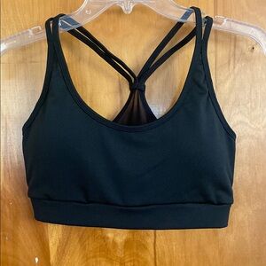 Black Racerback Sports Bra with Straps